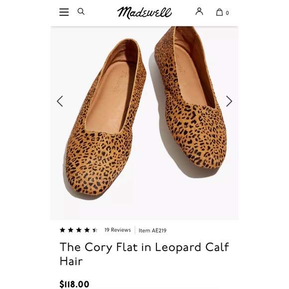 🐆SOLD🐆 NIB Madewell Cory Square Toe Flat Leopard Calf Hair Size 7 - Picture 9 of 9